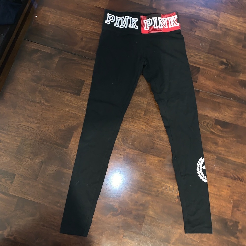 Pink black leggings